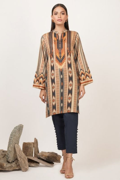 Printed Cotton Satin Kurti