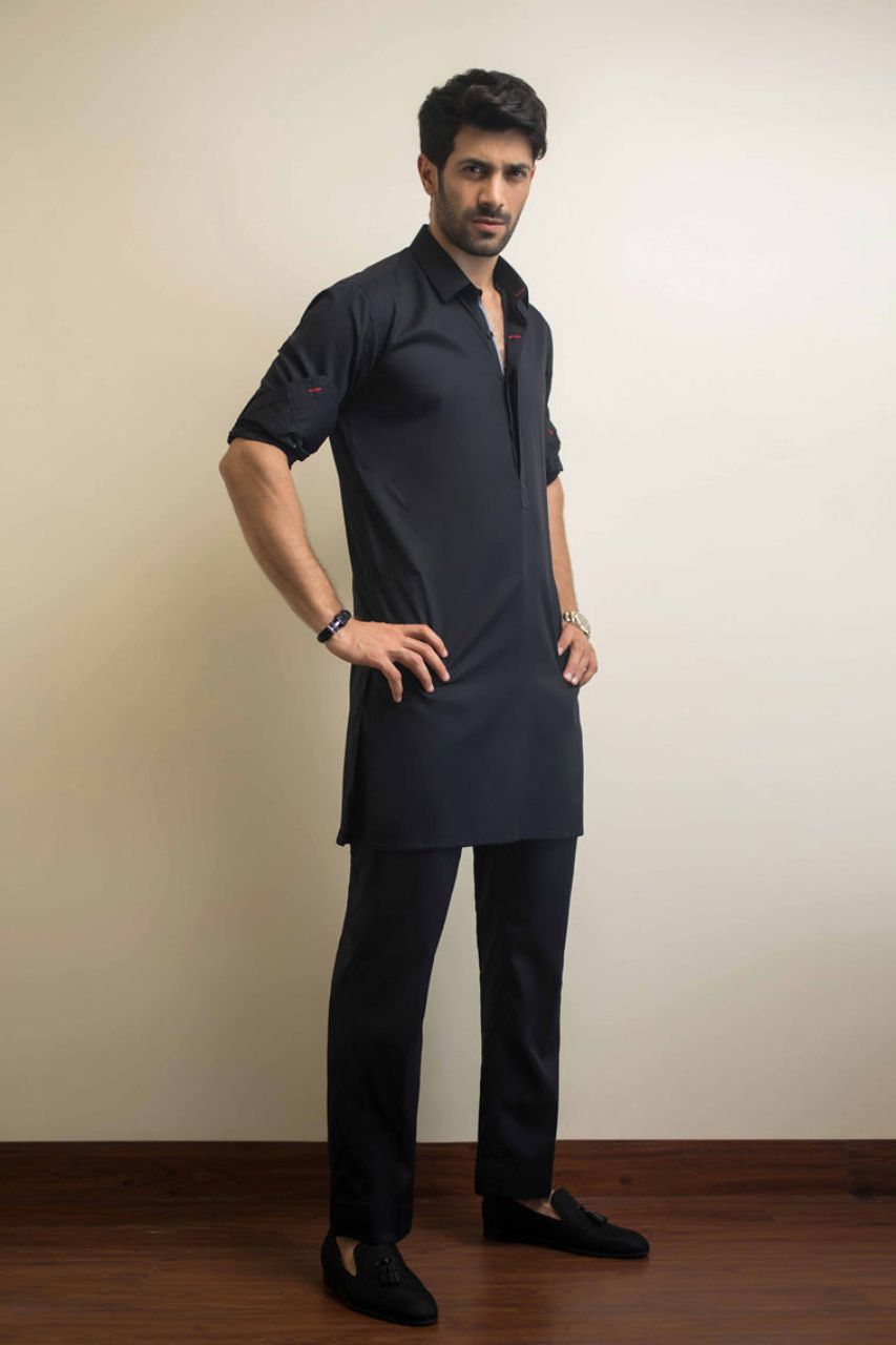 Black Cotton Kurta 1