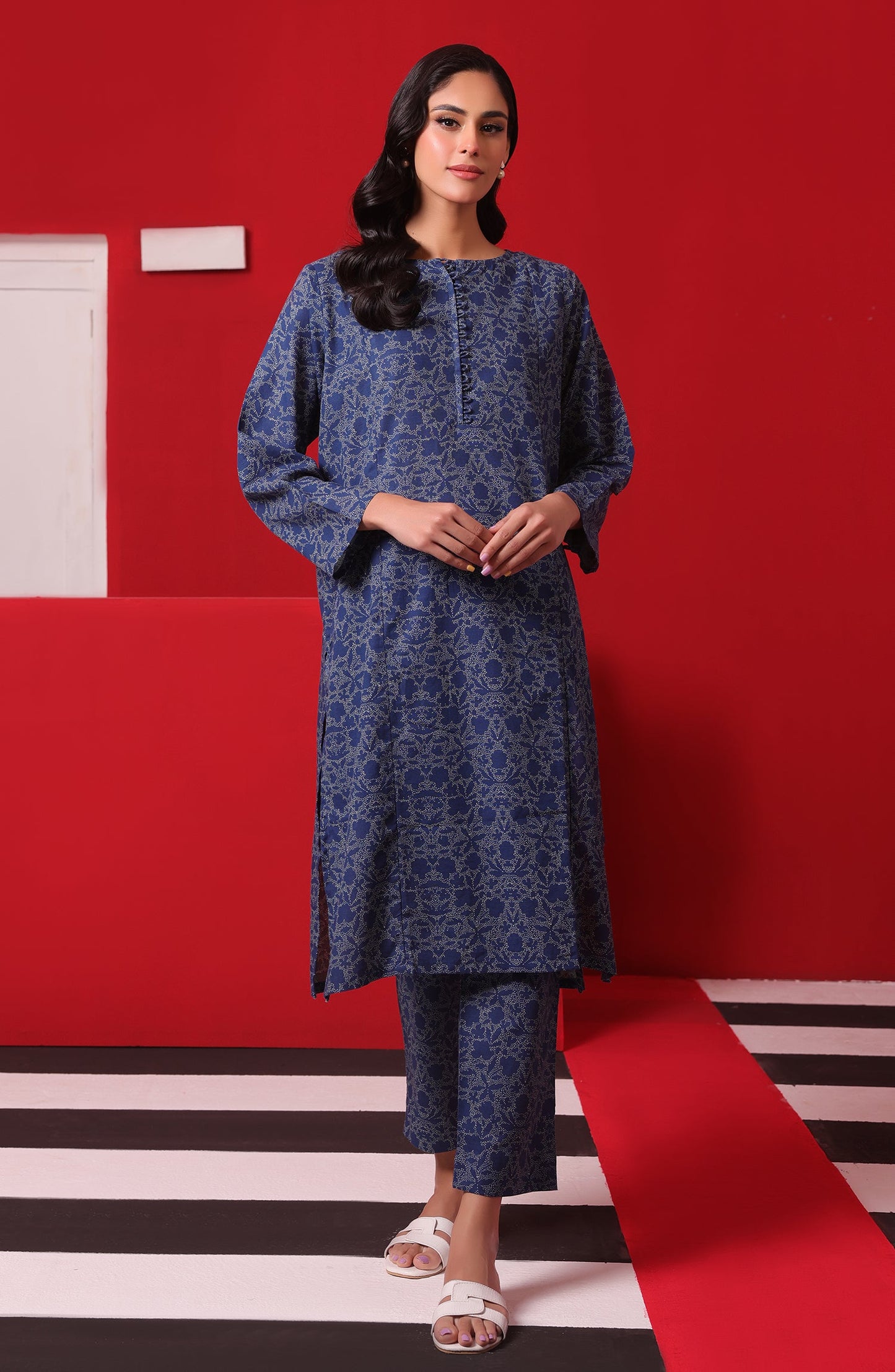 Orient - Stitched 2 Piece Printed Khaddar Shirt and Khaddar Pant