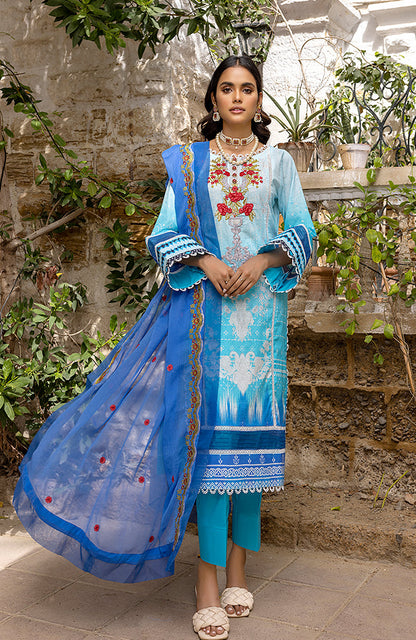 Alzohaib - 3 Piece Unstitched Embroidered Lawn-RFE-23-12