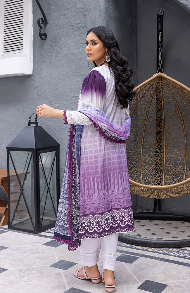 Alzohaib - 3 Piece Unstitched Embroidered Lawn-CFEL-23-12