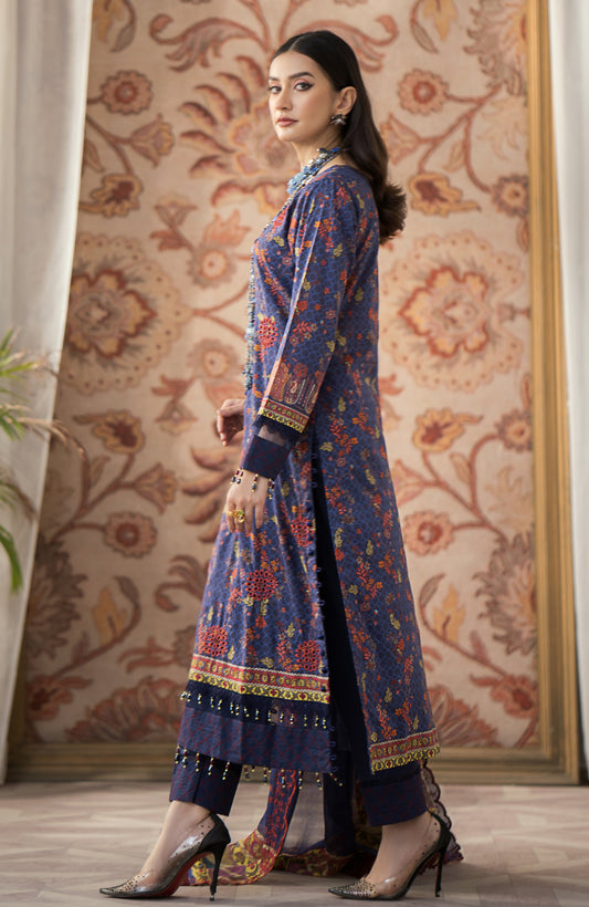 Alzohaib - 3 PIECE EMBROIDERED SUNSHINE CUTWORK-SBE-23-12
