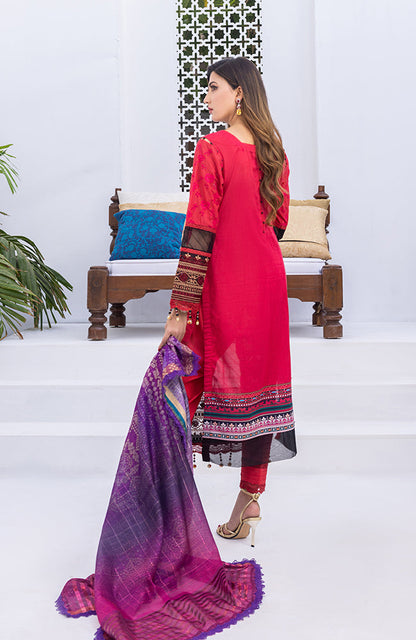 Alzohaib - 3 PIECE UNSTITCHED EMBROIDERED RUNGKARI BY MAHIYMAAN-RKM-23-12