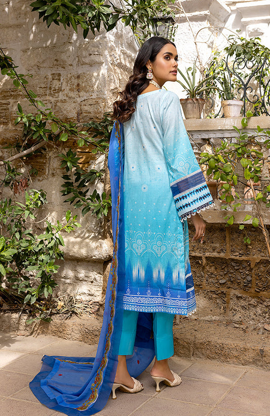 Alzohaib - 3 Piece Unstitched Embroidered Lawn-RFE-23-12