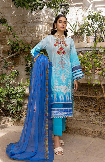 Alzohaib - 3 Piece Unstitched Embroidered Lawn-RFE-23-12