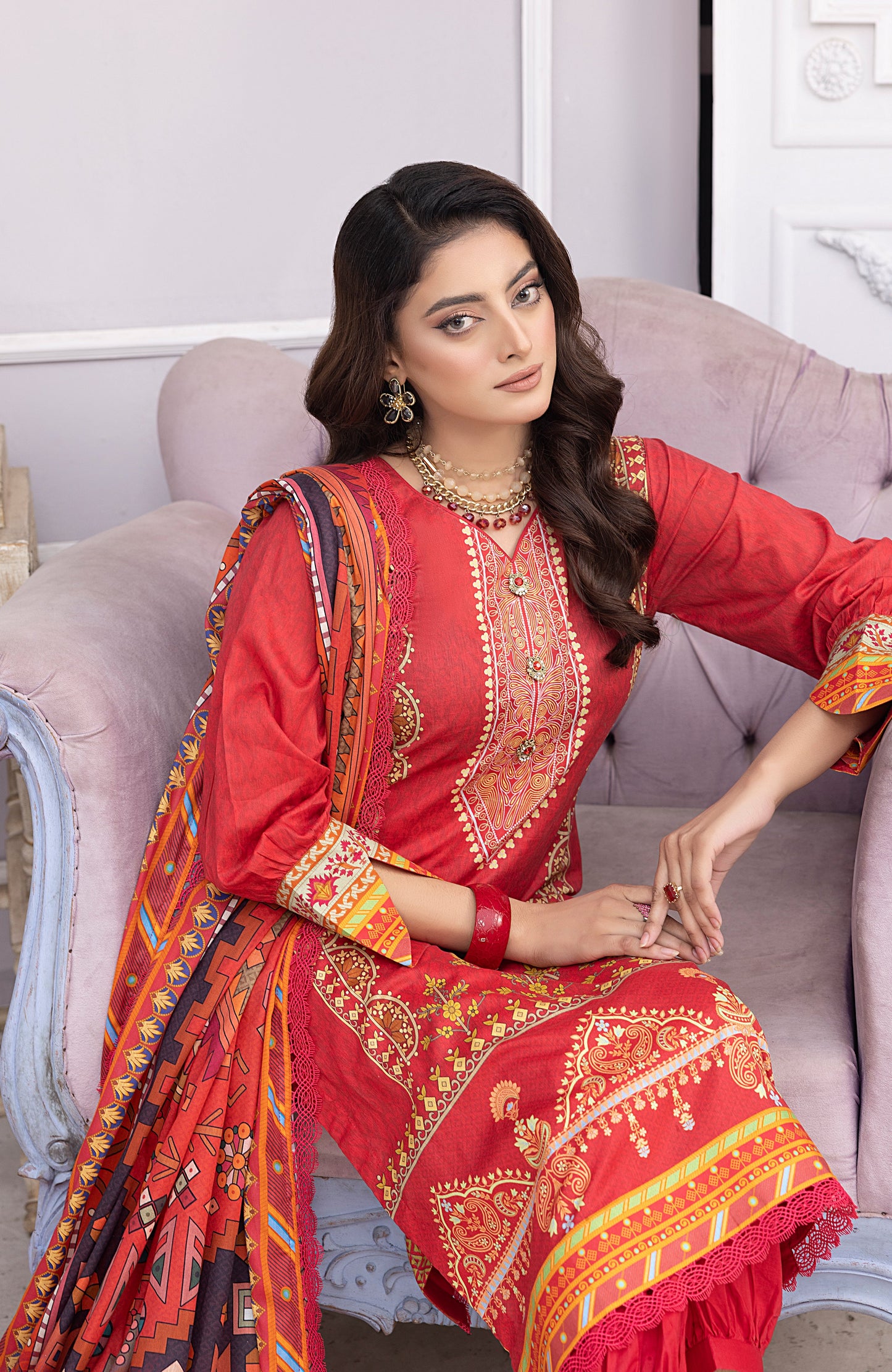 Alzohaib - 3 Piece Unstitched Printed Lawn-MDL-23-12