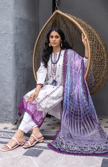 Alzohaib - 3 Piece Unstitched Embroidered Lawn-CFEL-23-12