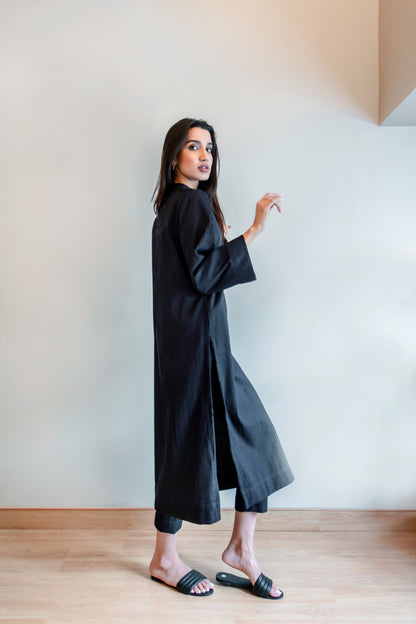 Ayesha Naveed - Black cotton matching seperates