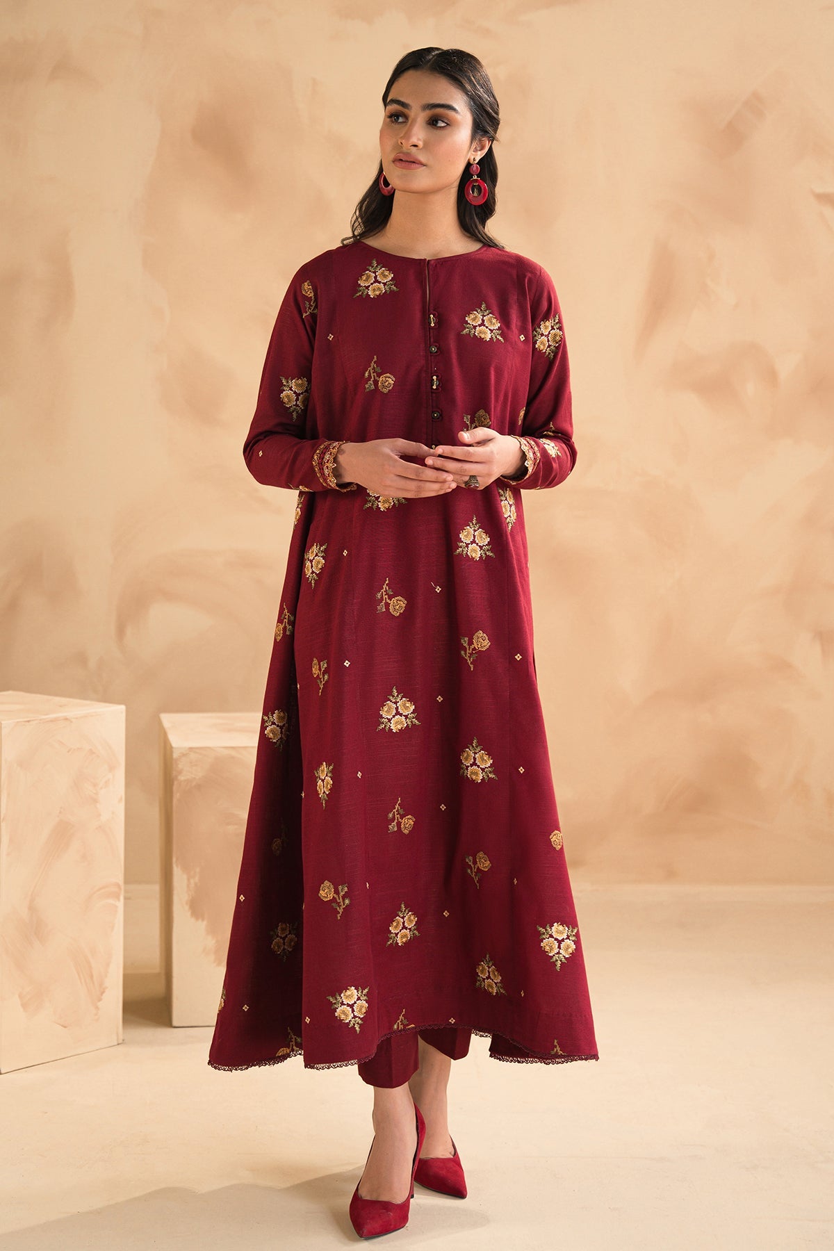 Baroque - EMBROIDERED SLUB KHADDAR UF-472