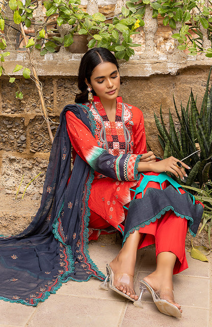 Alzohaib - 3 Piece Unstitched Embroidered Lawn-RFE-23-13