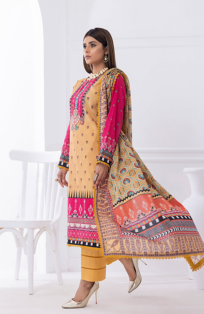 Alzohaib - 3 PIECE UNSTITCHED DIGITAL PRINTED LAWN-ADL-2-23-13