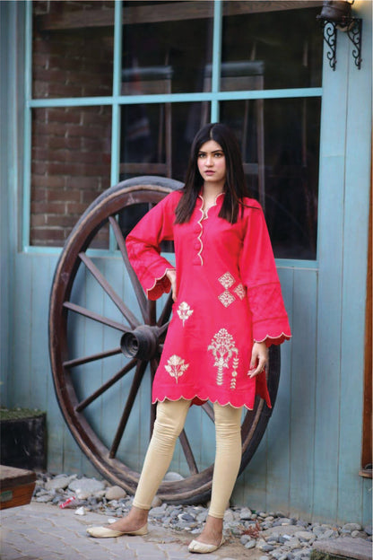 Bareeq Outfits - Embroidered Khaddar Kurti