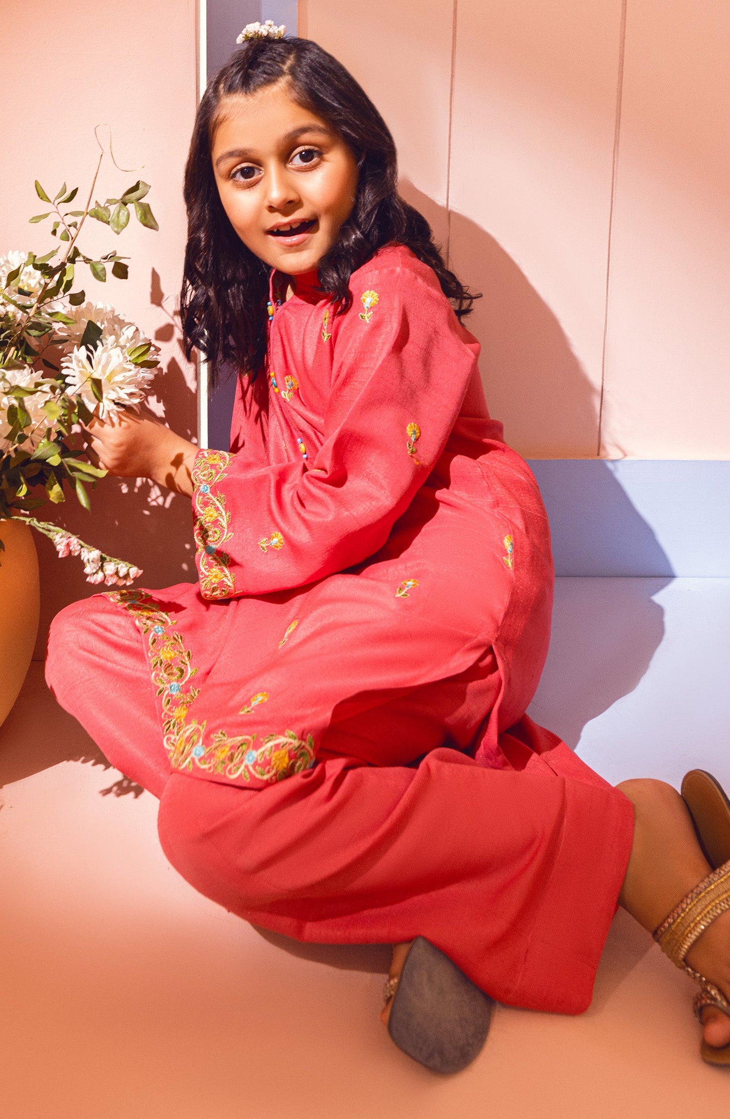 Orient - Stitched 2 Piece Embroidered Raw Silk Shirt and Raw Silk Pant