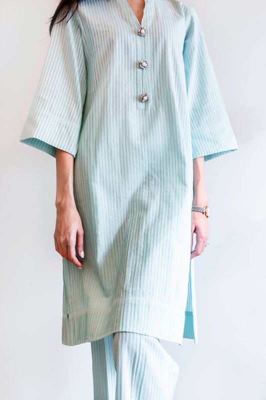 Ayesha Naveed - Pale blue matching separates