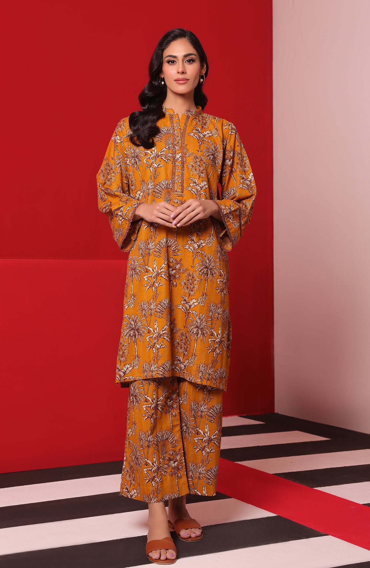 Orient - Stitched 2 Piece Printed Khaddar Shirt and Khaddar Pant
