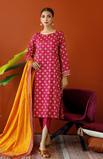 Orient - Unstitched 3 Piece Printed Cambric Shirt , Cambric Pant and Lawn Dupatta