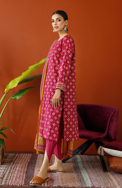 Orient - Stitched 3 Piece Printed Cambric Shirt , Cambric Pant and Lawn Dupatta
