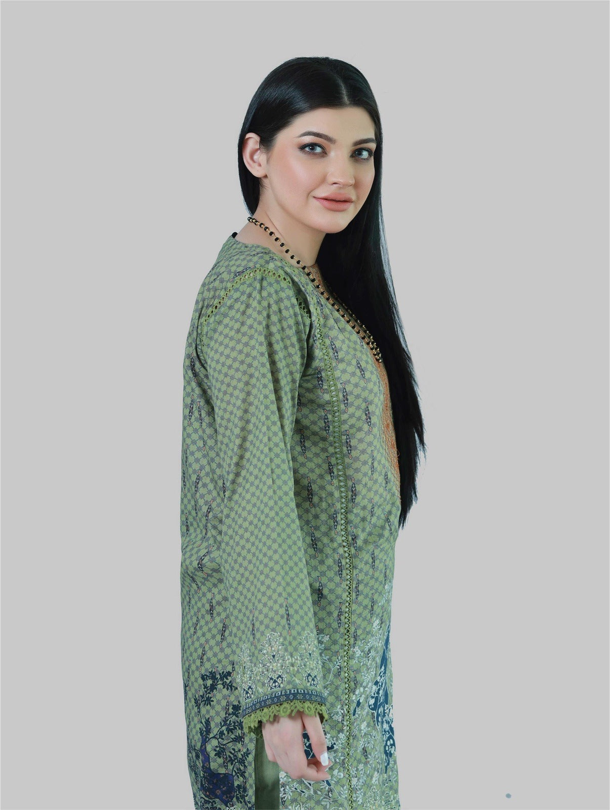 Bareeq Outfits - Dusky Hue 3 Piece Printed Suit