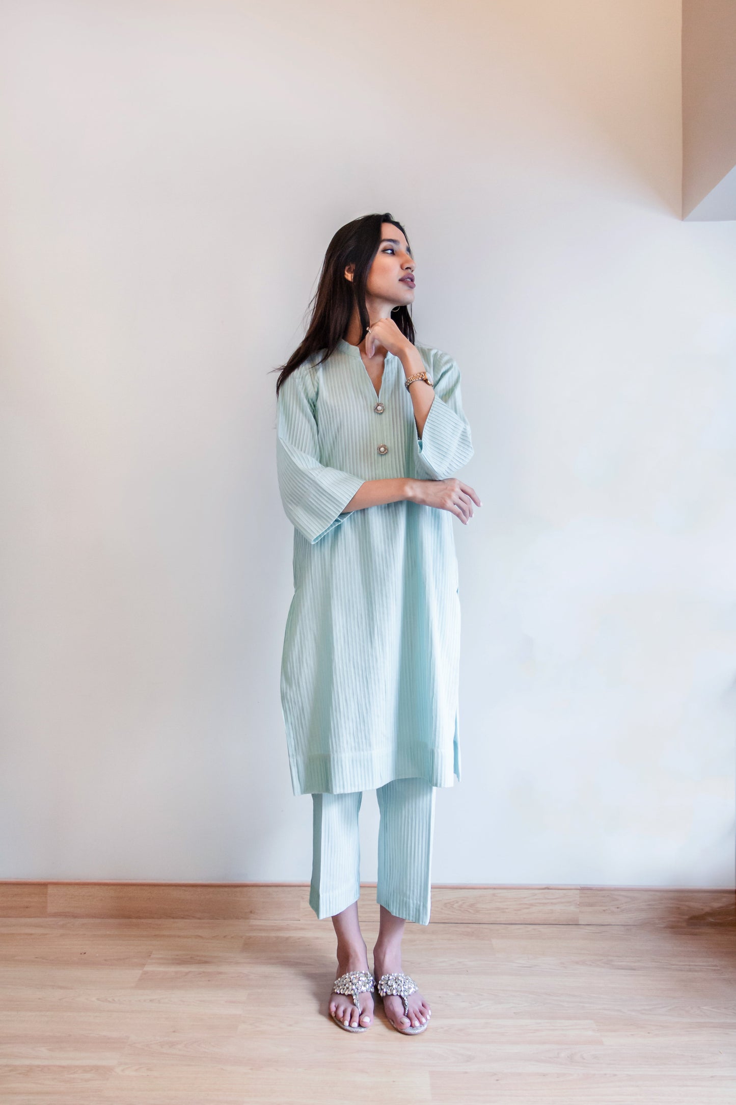 Ayesha Naveed - Pale blue matching separates