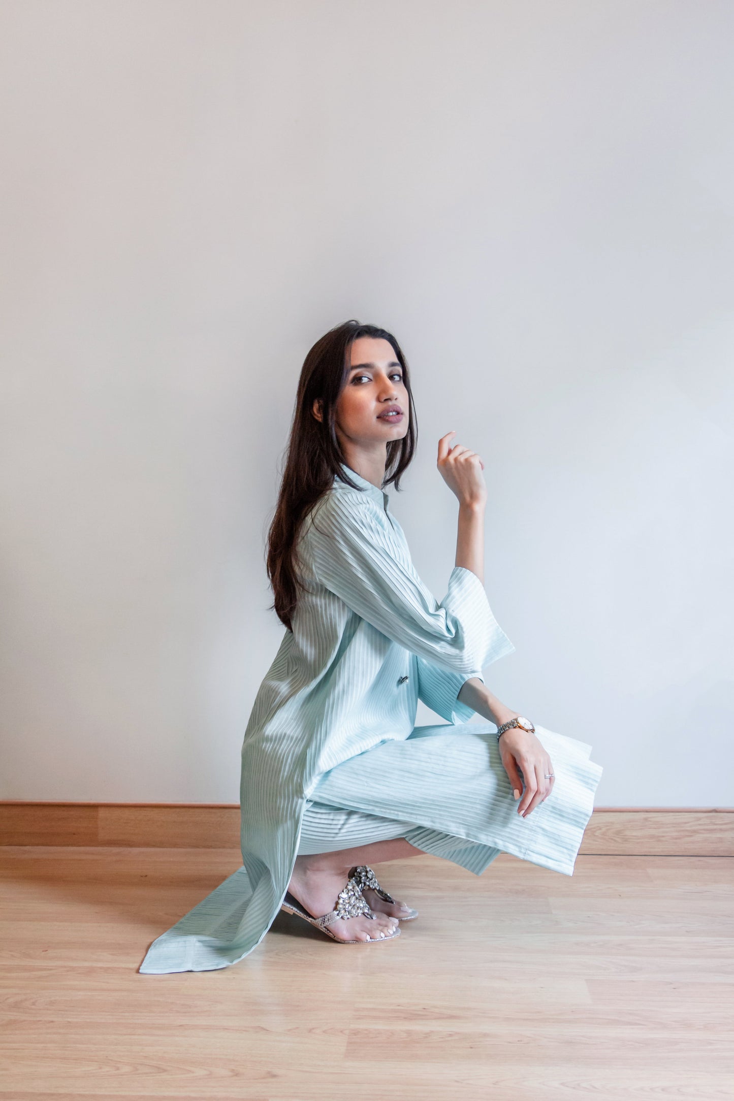 Ayesha Naveed - Pale blue matching separates