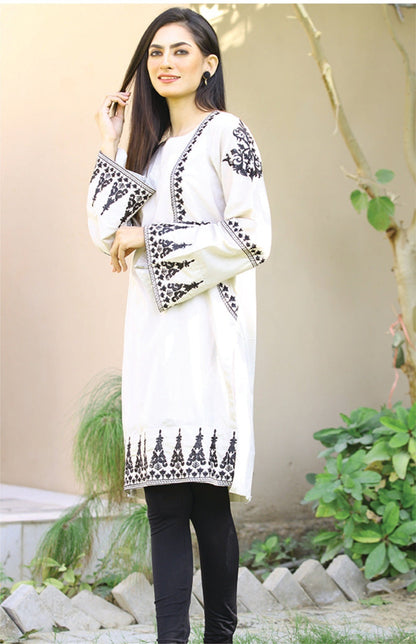 Bareeq Outfits - Off-White Embroidered Shirt
