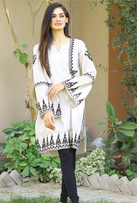 Bareeq Outfits - Off-White Embroidered Shirt