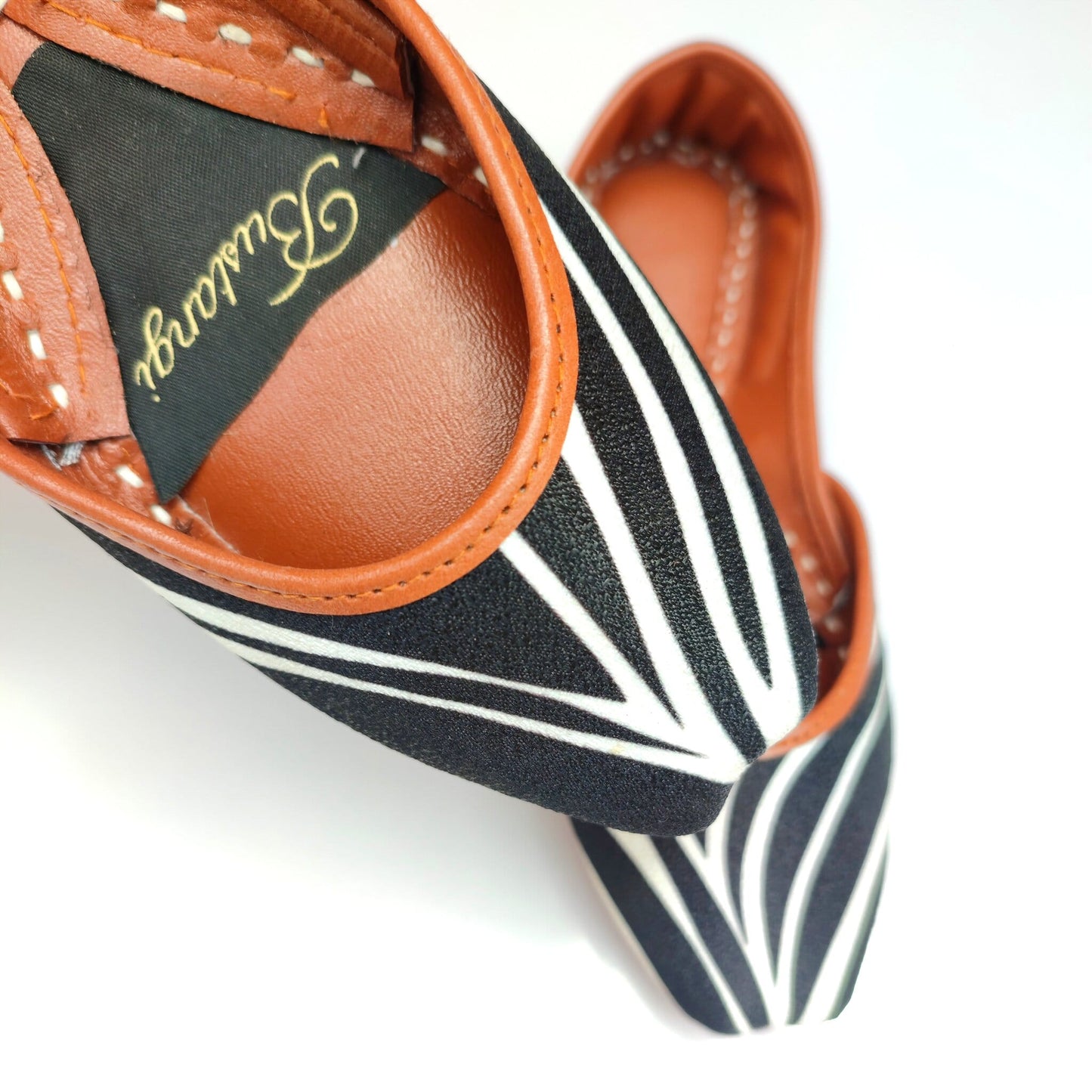 Bustangi - Black Swril Casual Khussa CK025