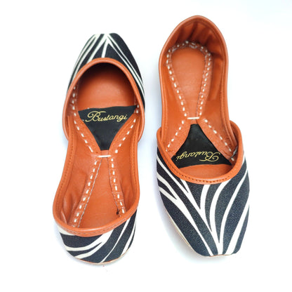 Bustangi - Black Swril Casual Khussa CK025