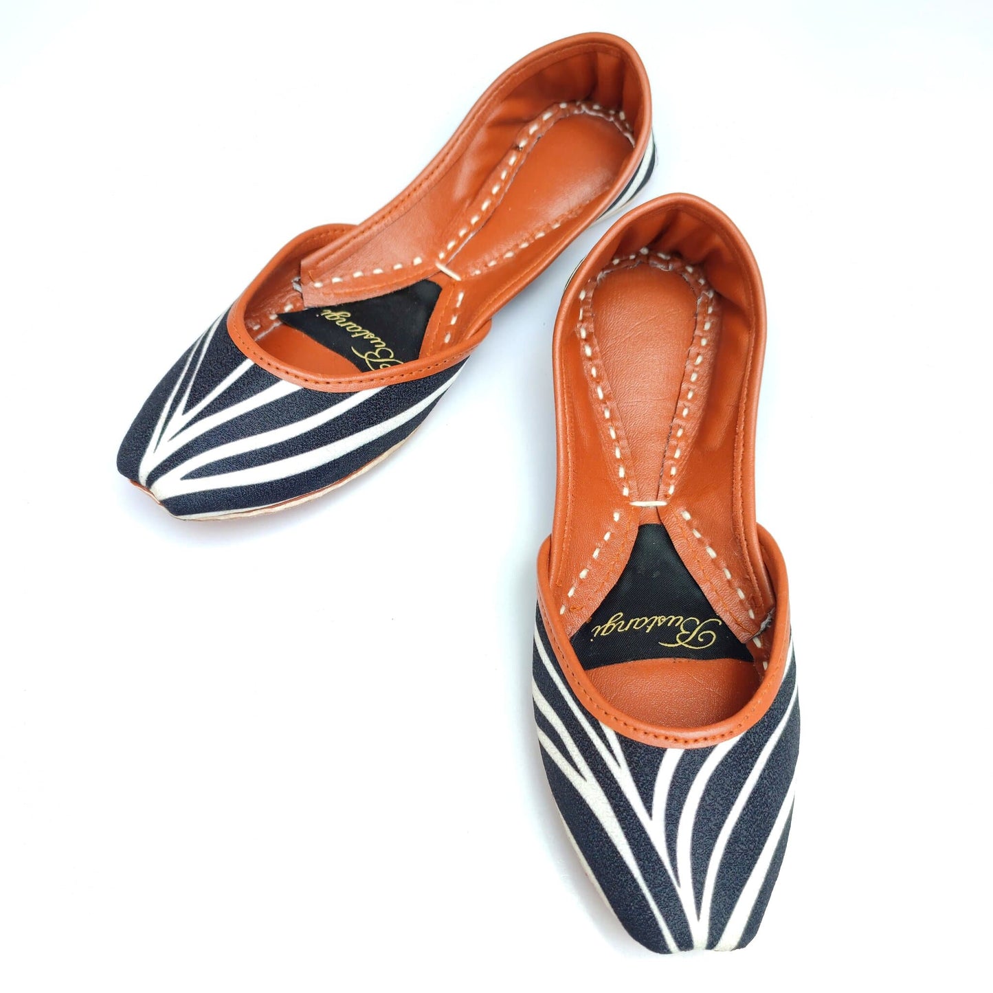 Bustangi - Black Swril Casual Khussa CK025