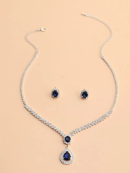 Bustangi - Shein- Rhinestone Decor Necklace & Earrings