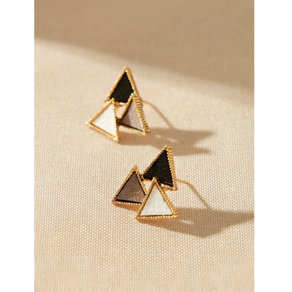 Bustangi - Shein- Triangular Cuneiform Earrings In Homogeneous Colors, One Pair