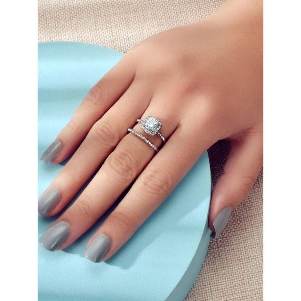 Bustangi - Shein- 2pcs Rhinestone Decor Ring