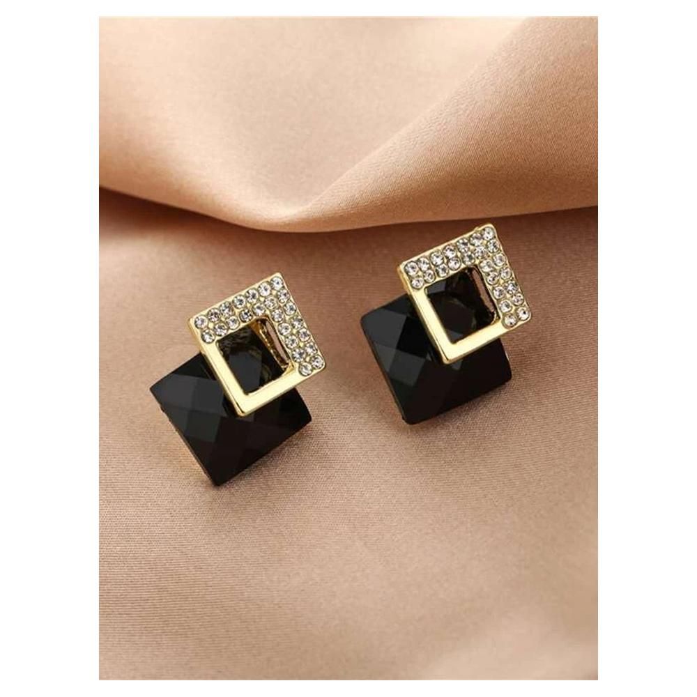 Bustangi - Shein- Rhinestone Detail Square Earrings