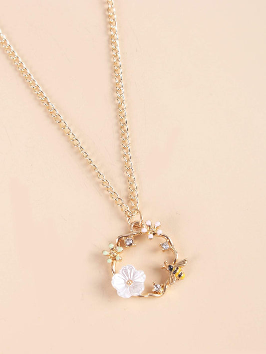 Bustangi - Shein- Flower Charm Necklace