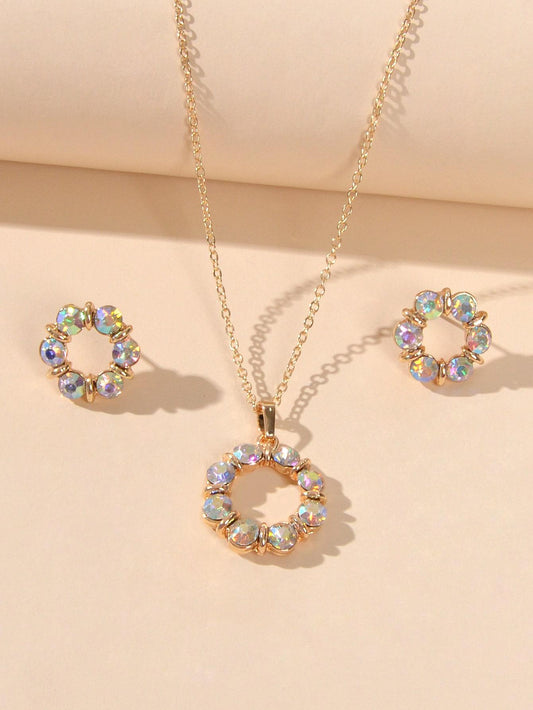 Bustangi - Shein- 3pcs Crystal Decor Jewelry Set
