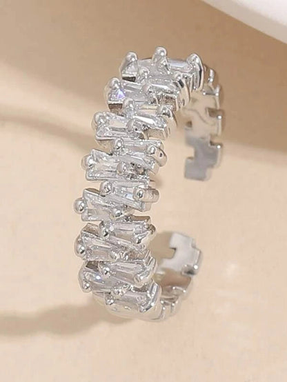Bustangi - Shein - Cubic Zirconia Decor Cuff Ring