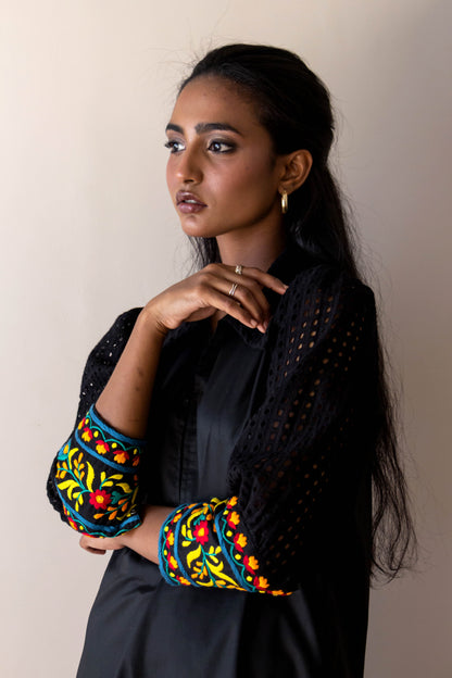 Ayesha Naveed - Black hand embroidered set