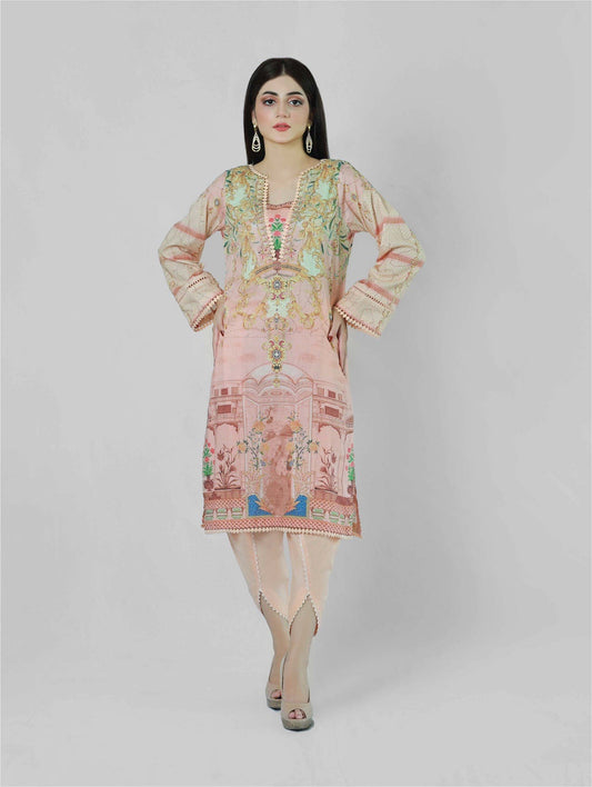 Bareeq Outfits - Imperial Rosea 3 Piece Printed Suit