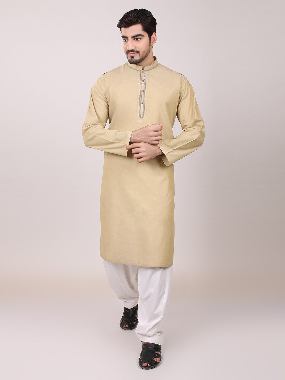 Edenrobe - Men's Golden Kurta - 9269-S Mens Kurta