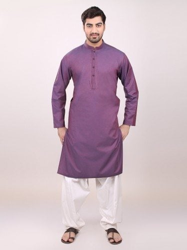 Edenrobe - Men's Purple Kurta - 9306-S Mens Kurta