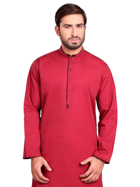Edenrobe - Men's Red Kurta - 9255-S Mens Kurta