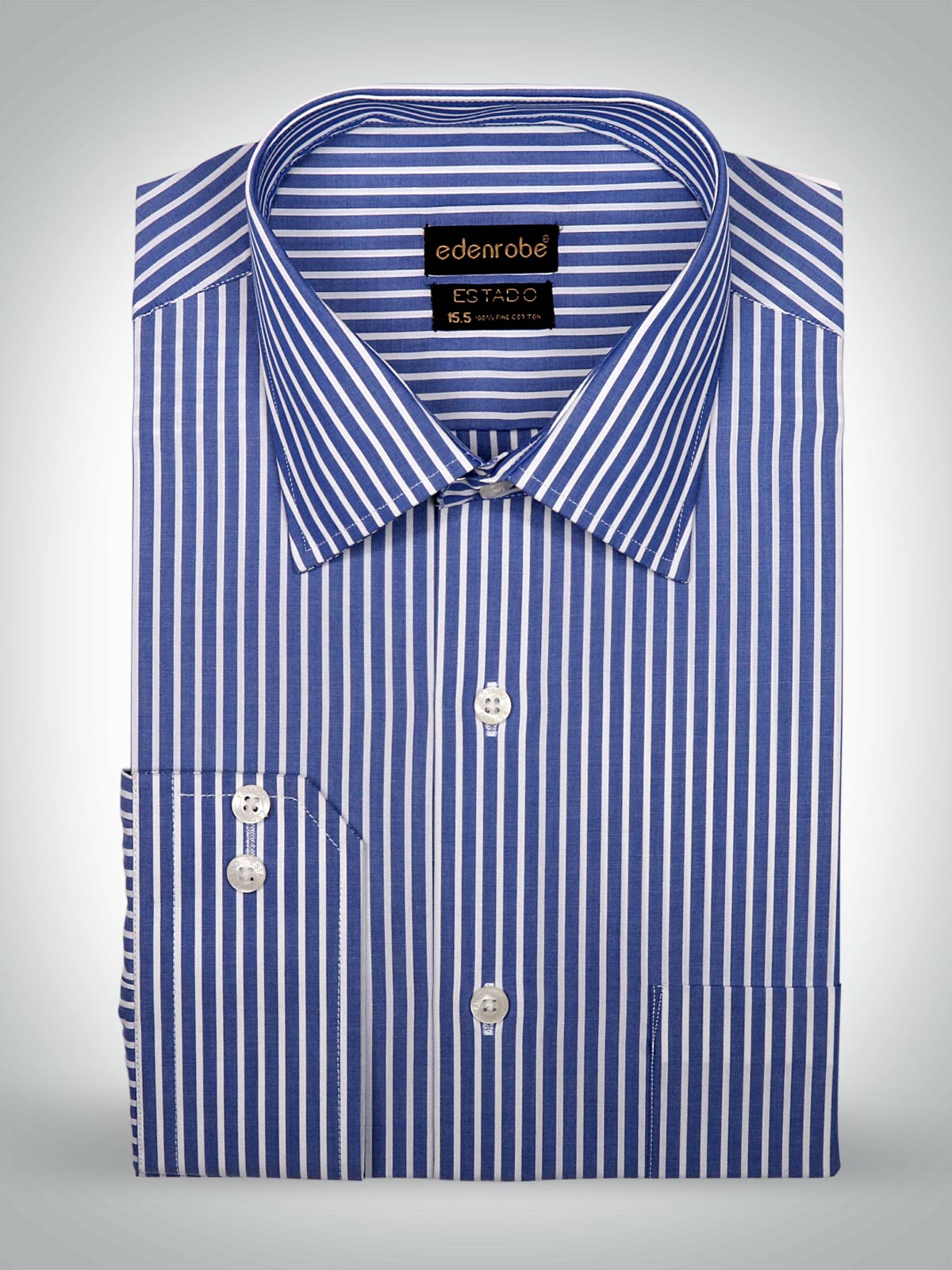 Edenrobe - Men's Blue Shirt - 10658-ES Mens Shirt Cotton
