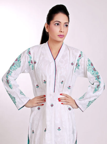 Edenrobe - Pret 1Pc Printed White Shirt - 66004 Ladies Kurti