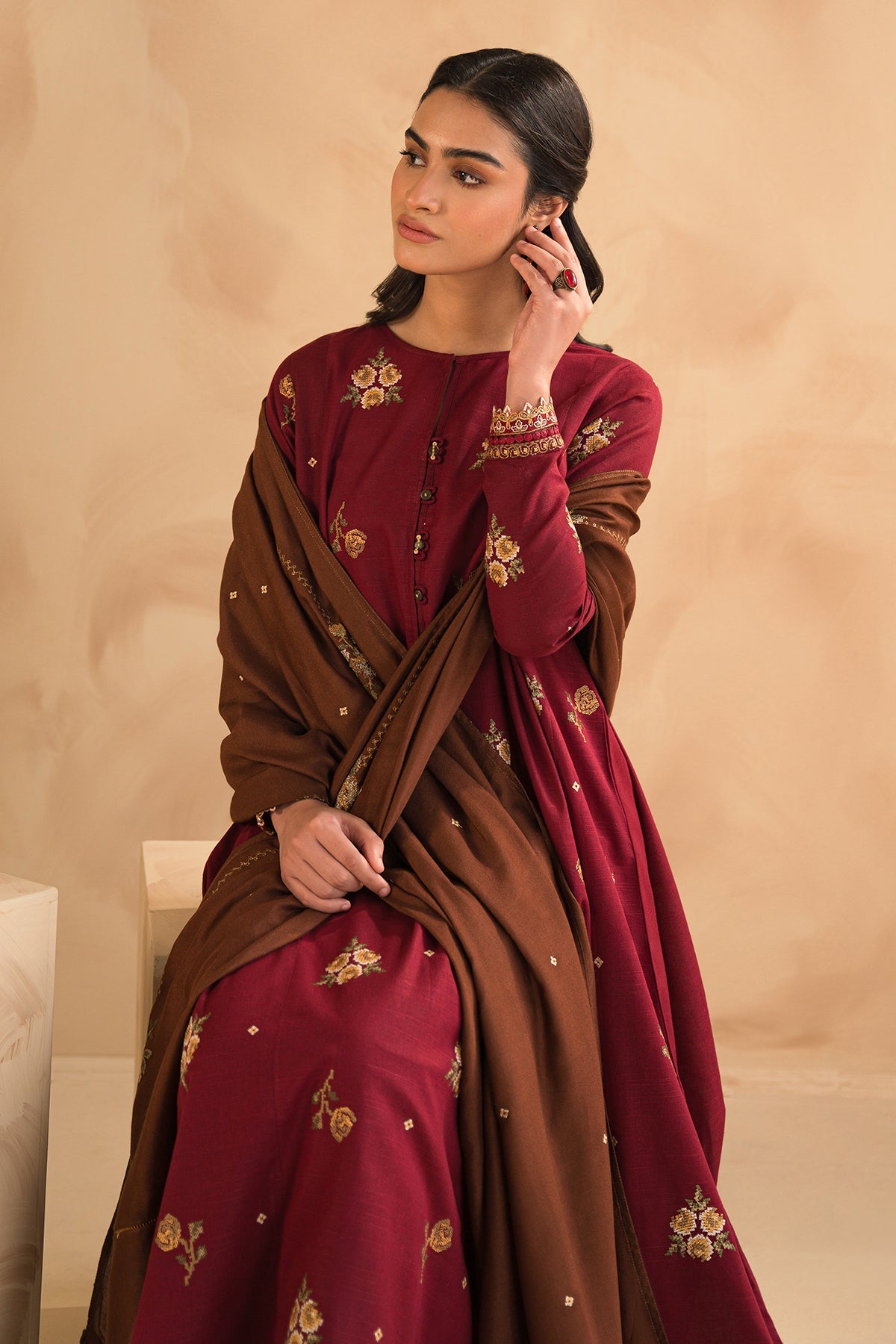 Baroque - EMBROIDERED SLUB KHADDAR UF-472