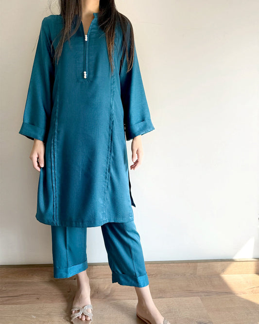 Ayesha Naveed - Peacock blue set