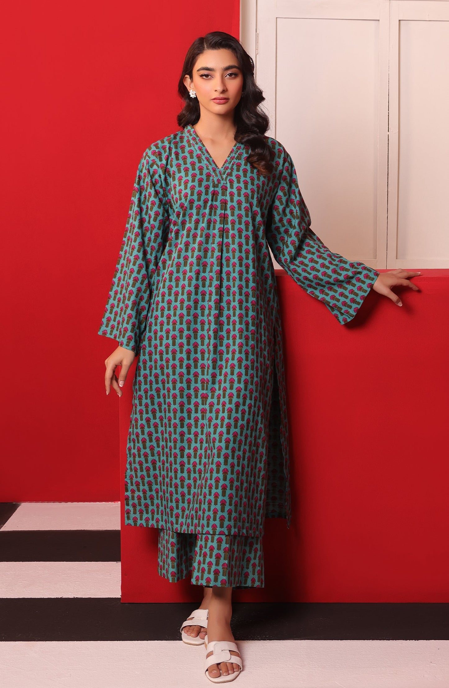 Orient - Stitched 2 Piece Printed Khaddar Shirt and Khaddar Pant