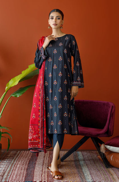 Orient - Stitched 3 Piece Printed Cambric Shirt , Cambric Pant and Lawn Dupatta