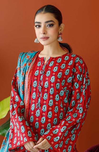Orient - Unstitched 3 Piece Printed Cambric Shirt , Cambric Pant and Lawn Dupatta