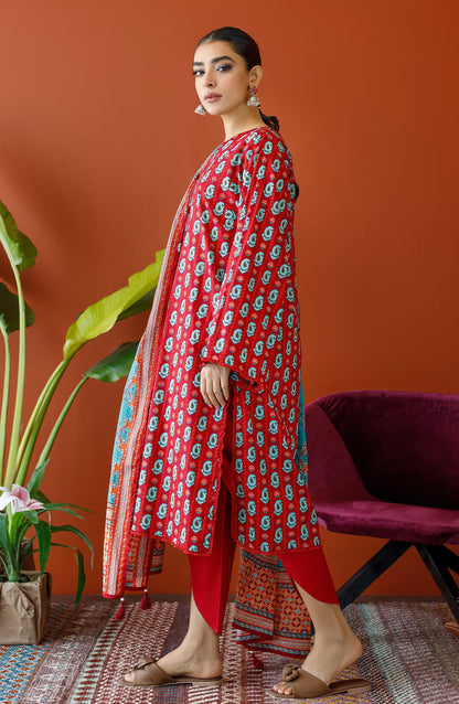 Orient - Unstitched 3 Piece Printed Cambric Shirt , Cambric Pant and Lawn Dupatta