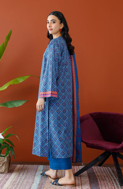 Orient - Unstitched 3 Piece Printed Cambric Shirt , Cambric Pant and Lawn Dupatta
